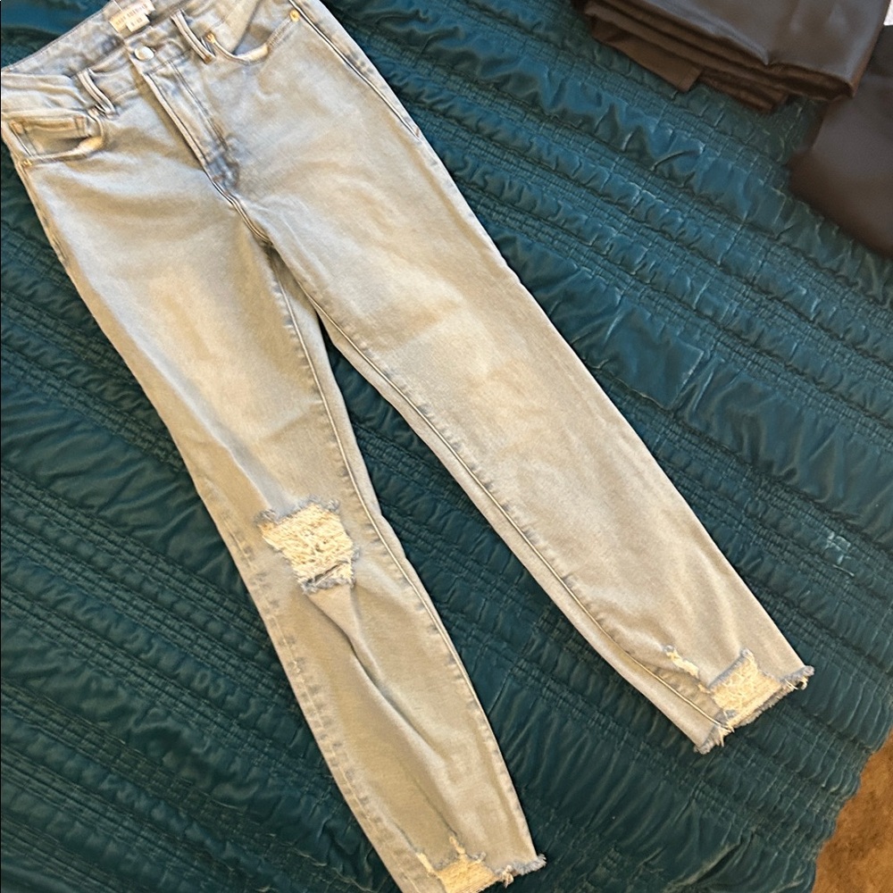 Light Blue Distressed Good American Jeans